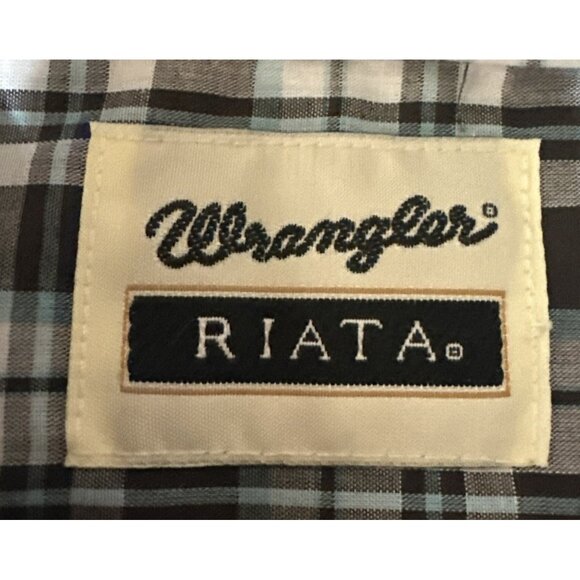NWT Wrangler Riata Mens Small Plaid Long Sleeve Western Cowboy Shirt - Picture 3 of 5
